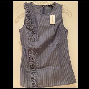 BananaRepublic asymmetric ruffle striped top,0